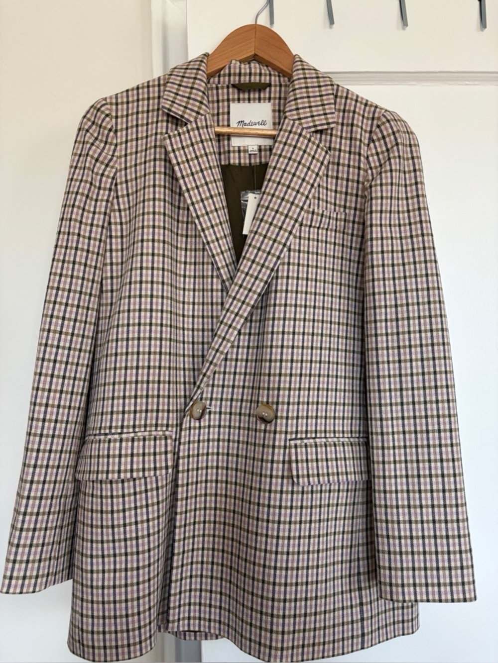 NWT Madewell dorset blazer in albermarle plaid. Size S
